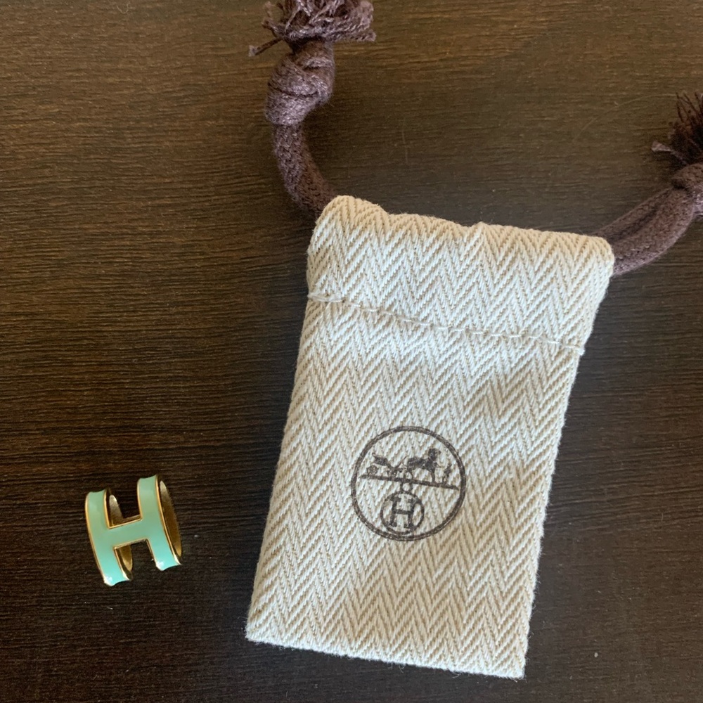 Hermès Baby Blue and Gold “H” Charm
